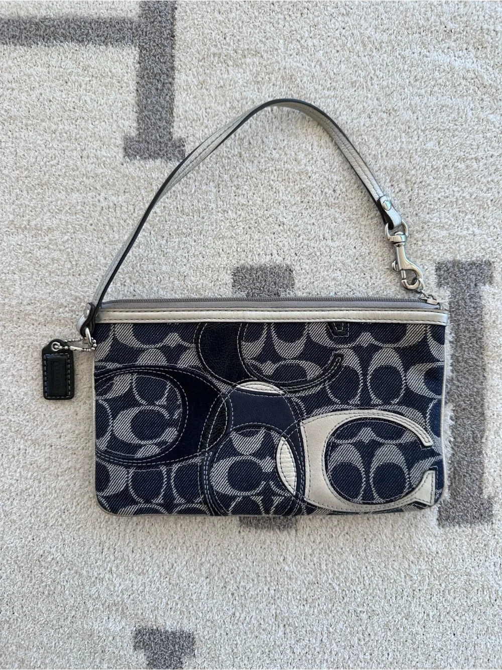 Coach Signature denim patchwork Wristlet y2k